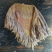 Chunky Knit Autumnal Fringe Poncho (OS)