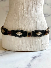 Black leather belt