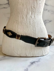 Black leather belt