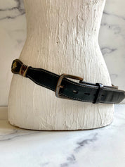 Black leather belt