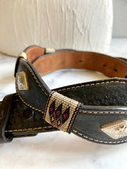 Black leather belt