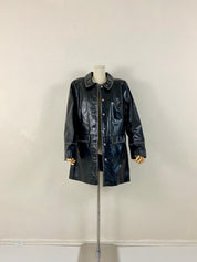 Navy blue Bradley leather jacket