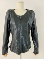 Staple leather jacket