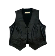 Black Leather Vest (2X)