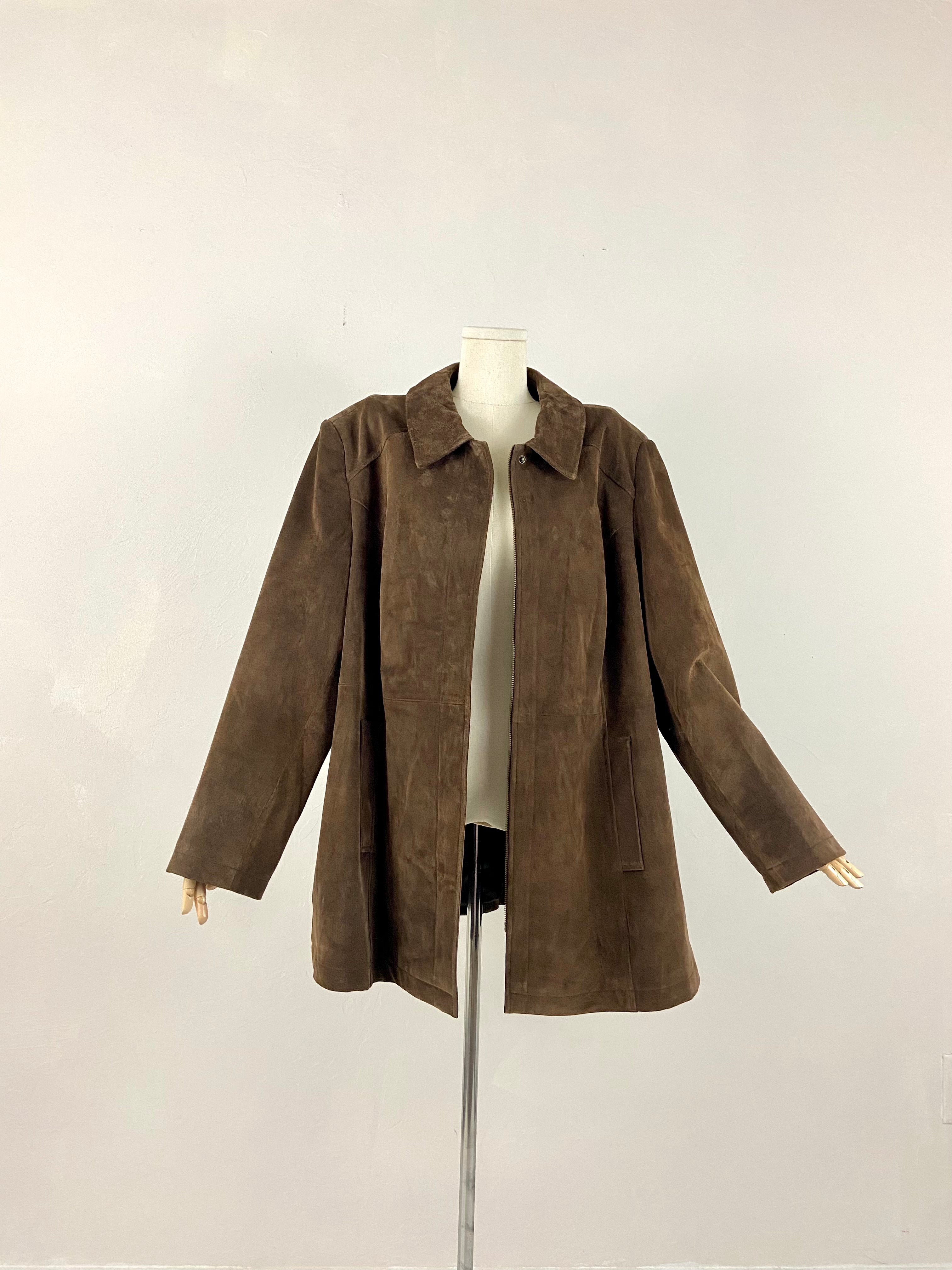 Over size Cherokee suede leather coat