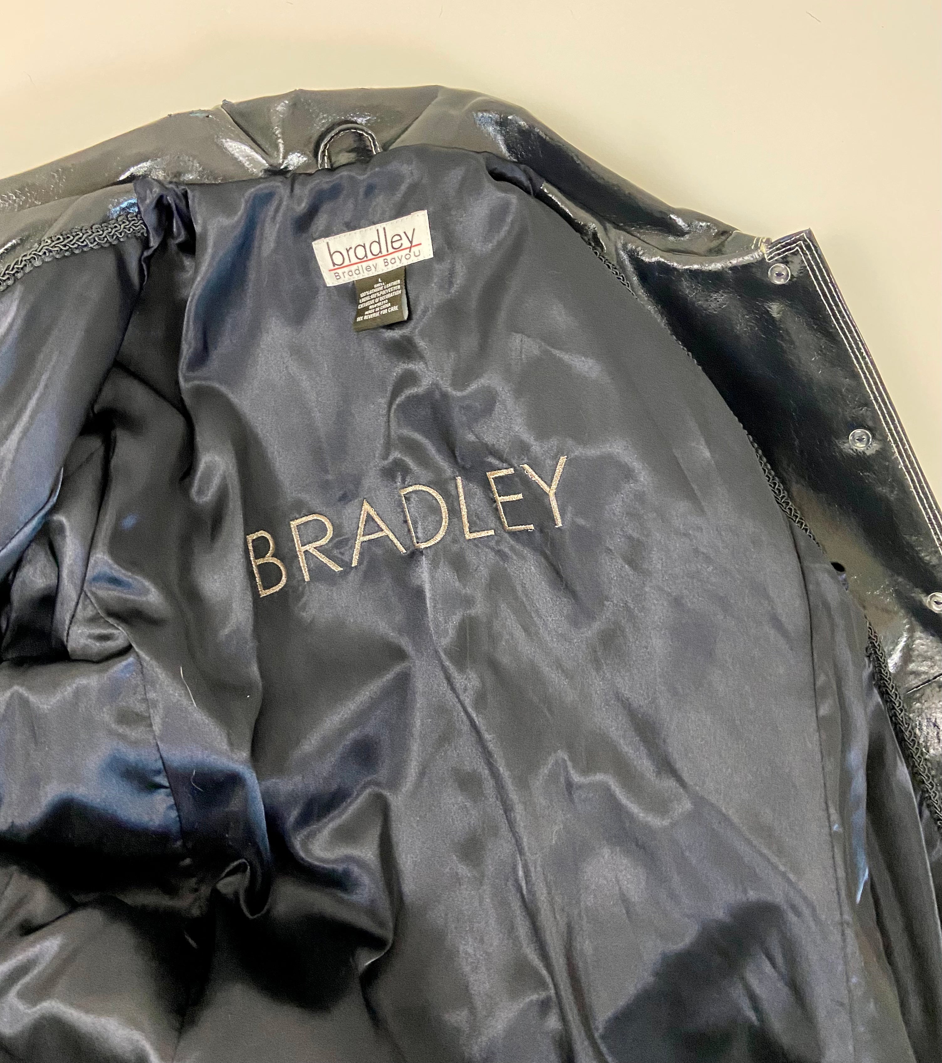 Navy blue Bradley leather jacket
