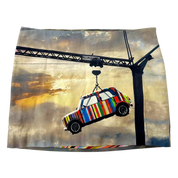 Early 2000s Statement Print Mini Skirt (M)