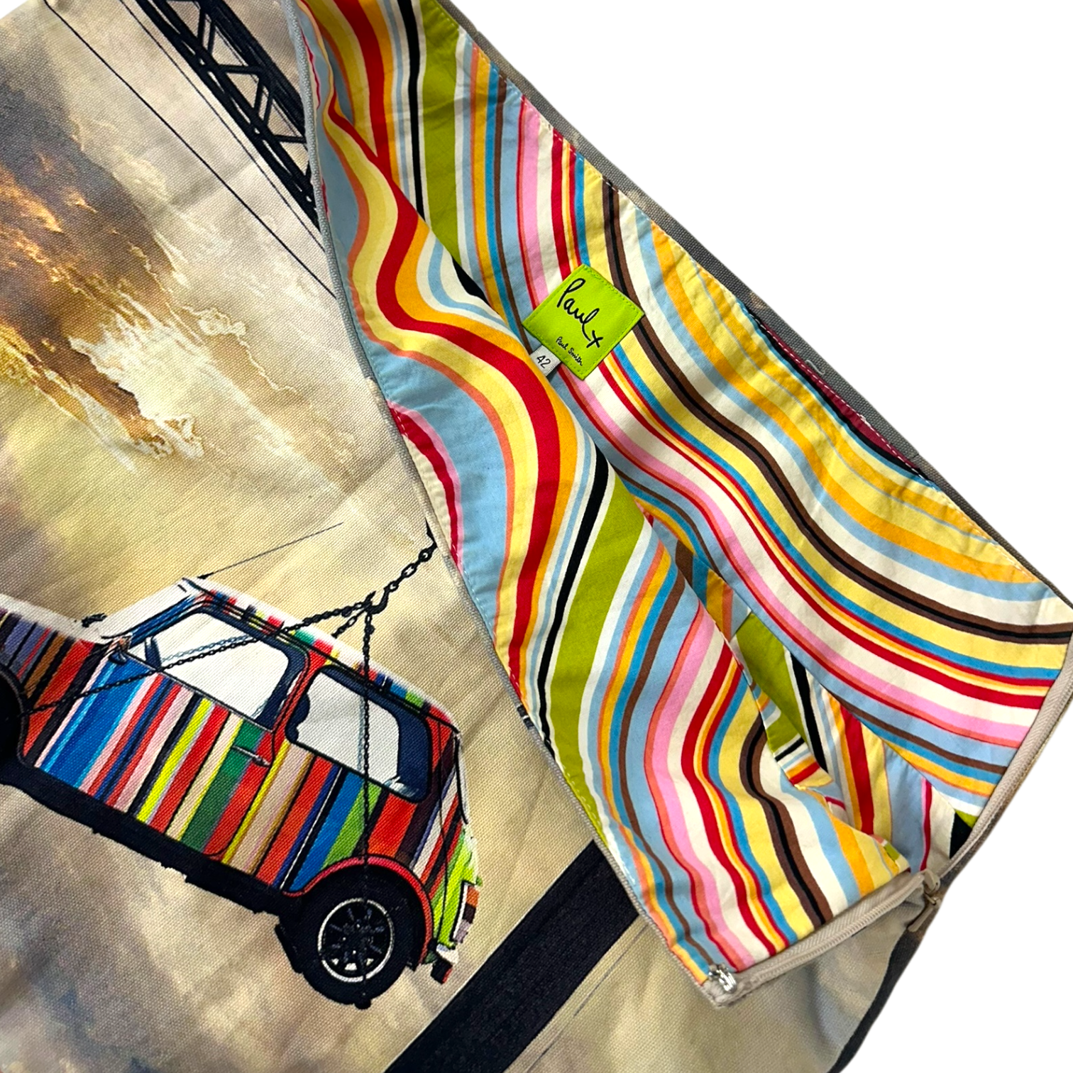 Early 2000s Statement Print Mini Skirt (M)