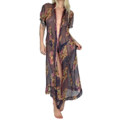 Vintage Handmade Silk Maxi Dress (L)