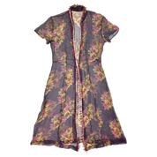 Vintage Handmade Silk Maxi Dress (L)