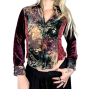 Whimsigoth Velvet Burnout Blouse (S)