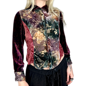 Whimsigoth Velvet Burnout Blouse (S)