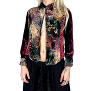 Whimsigoth Velvet Burnout Blouse (S)