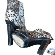 Fur-On Leather Spotted Platforms (9.5)