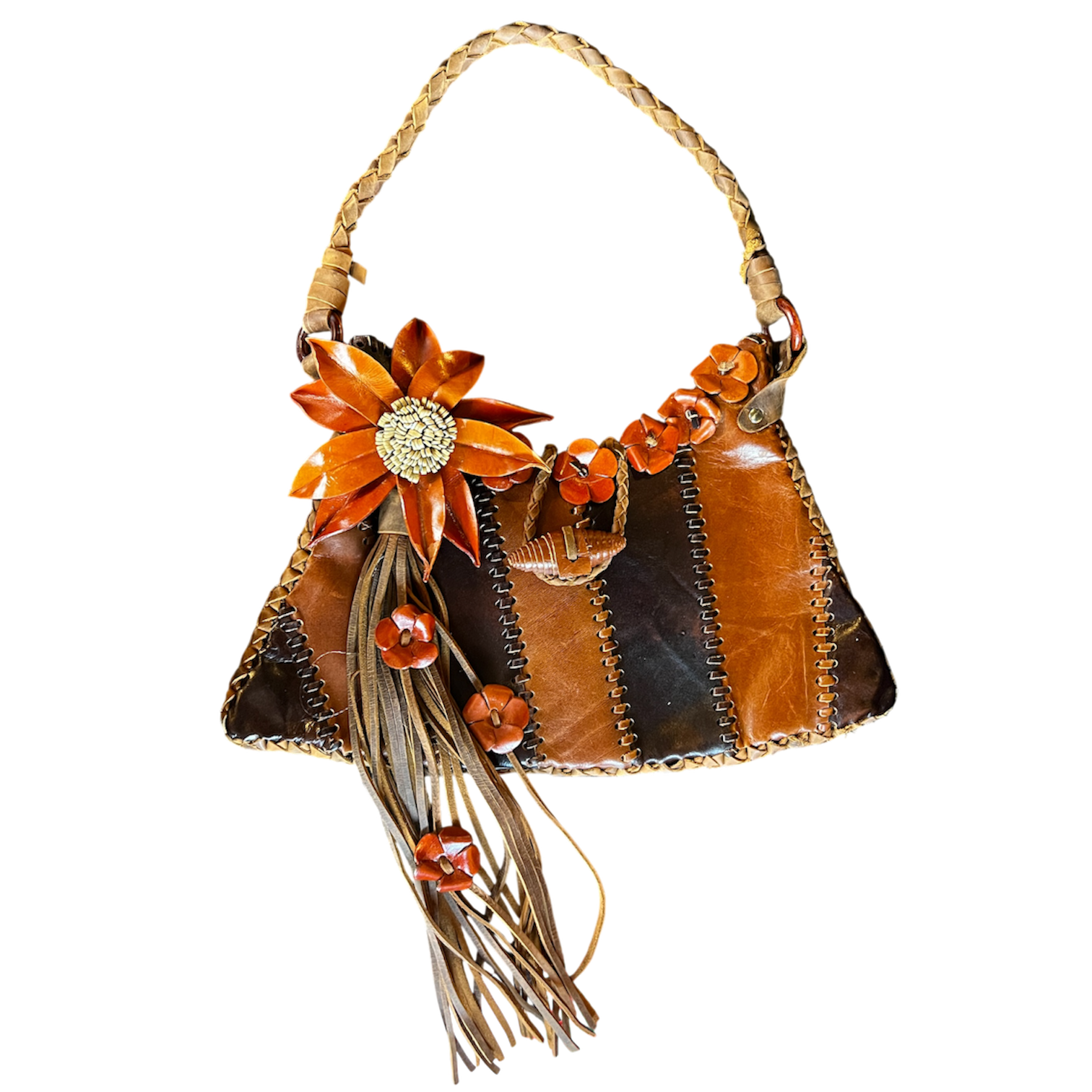 Handmade Patchwork Leather Flower Purse