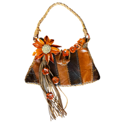 Handmade Patchwork Leather Flower Purse