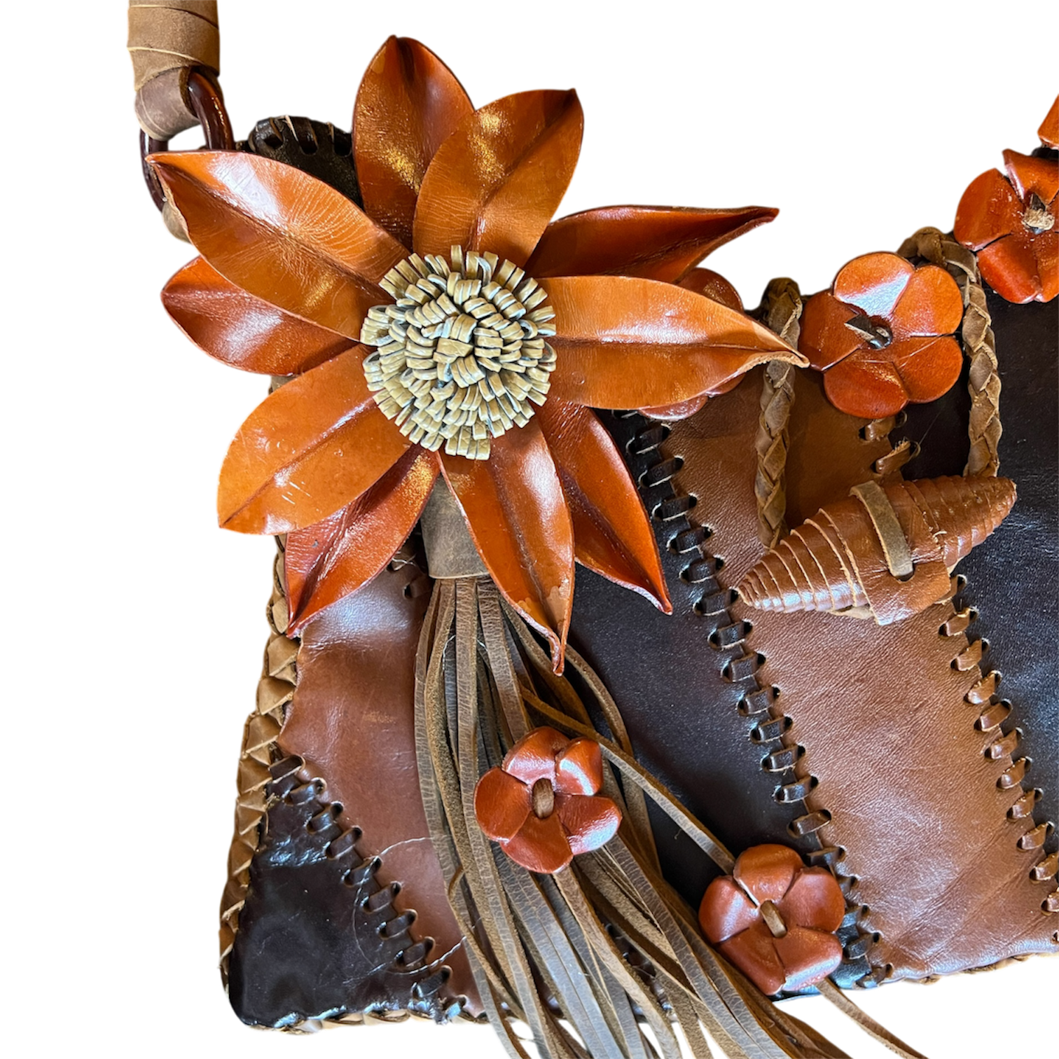 Handmade Patchwork Leather Flower Purse