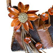 Handmade Patchwork Leather Flower Purse