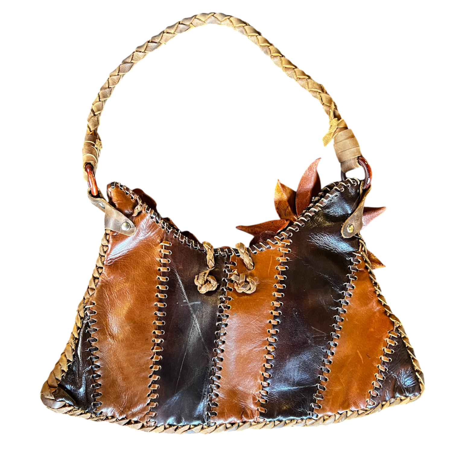 Handmade Patchwork Leather Flower Purse