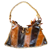 Handmade Patchwork Leather Flower Purse