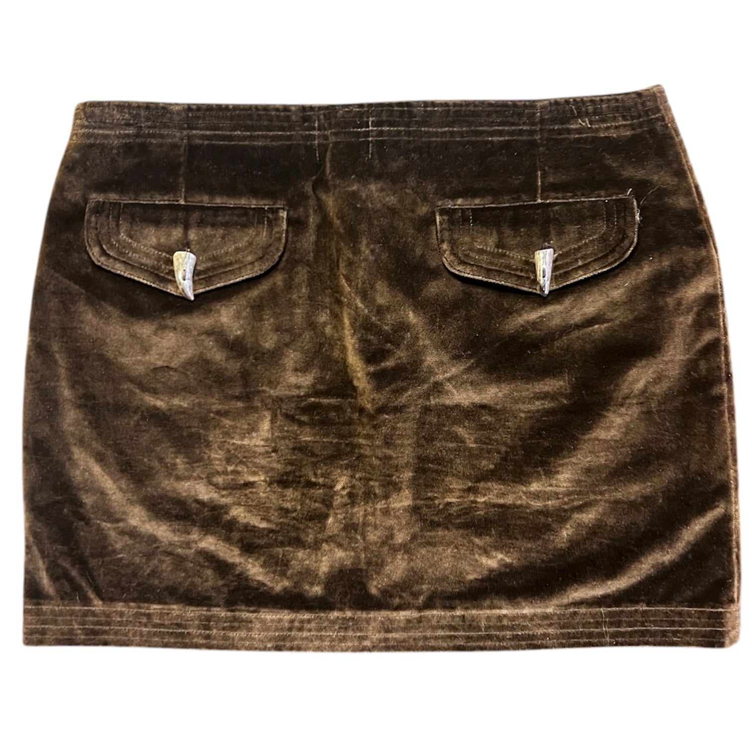 Brown Crushed Velvet Dragon Skirt (M)