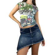 Diesel Dark Denim Asymmetrical Skirt (XS)