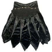 Black Crushed Velvet Bead Skirt (M)