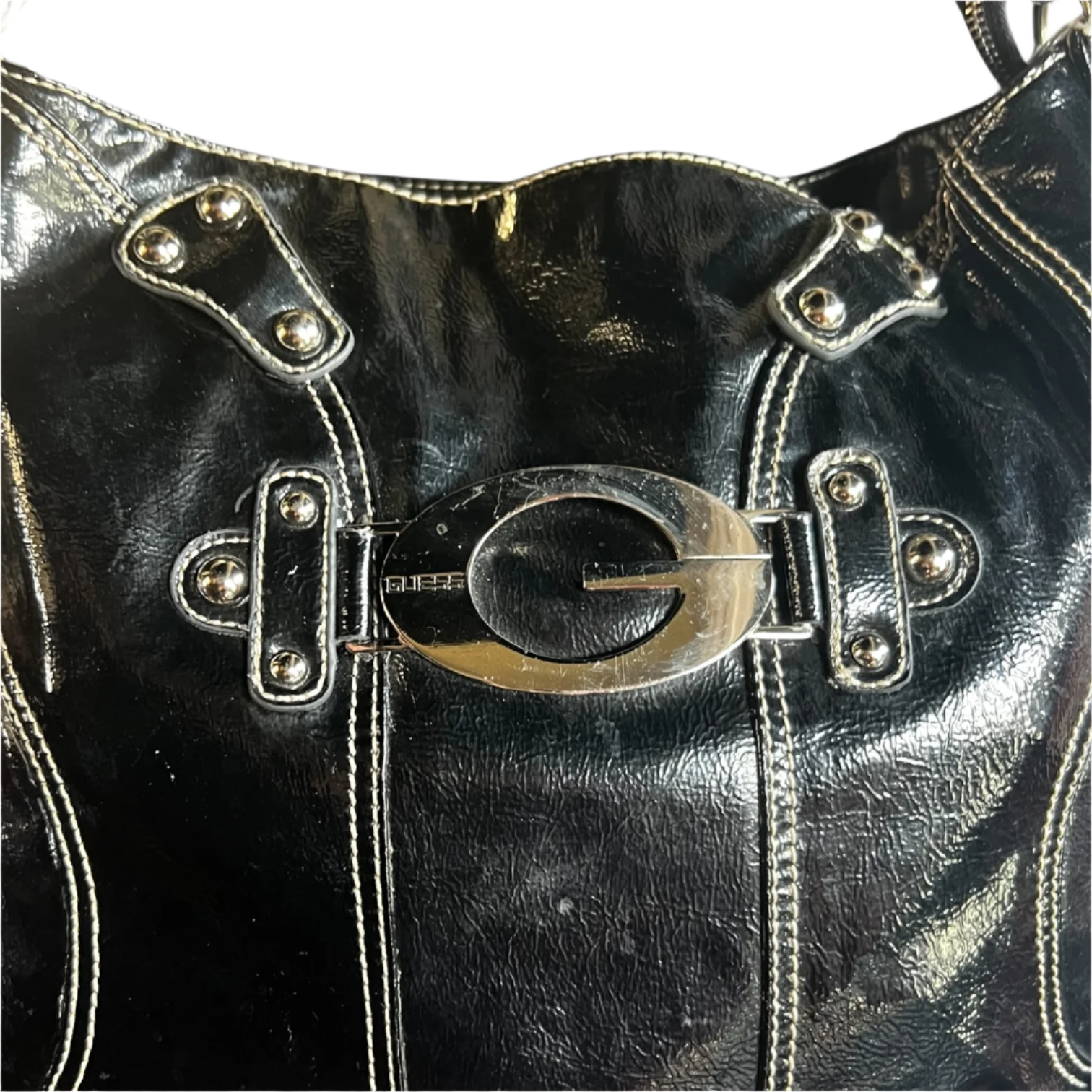 Guess Black Patent Leather Bag