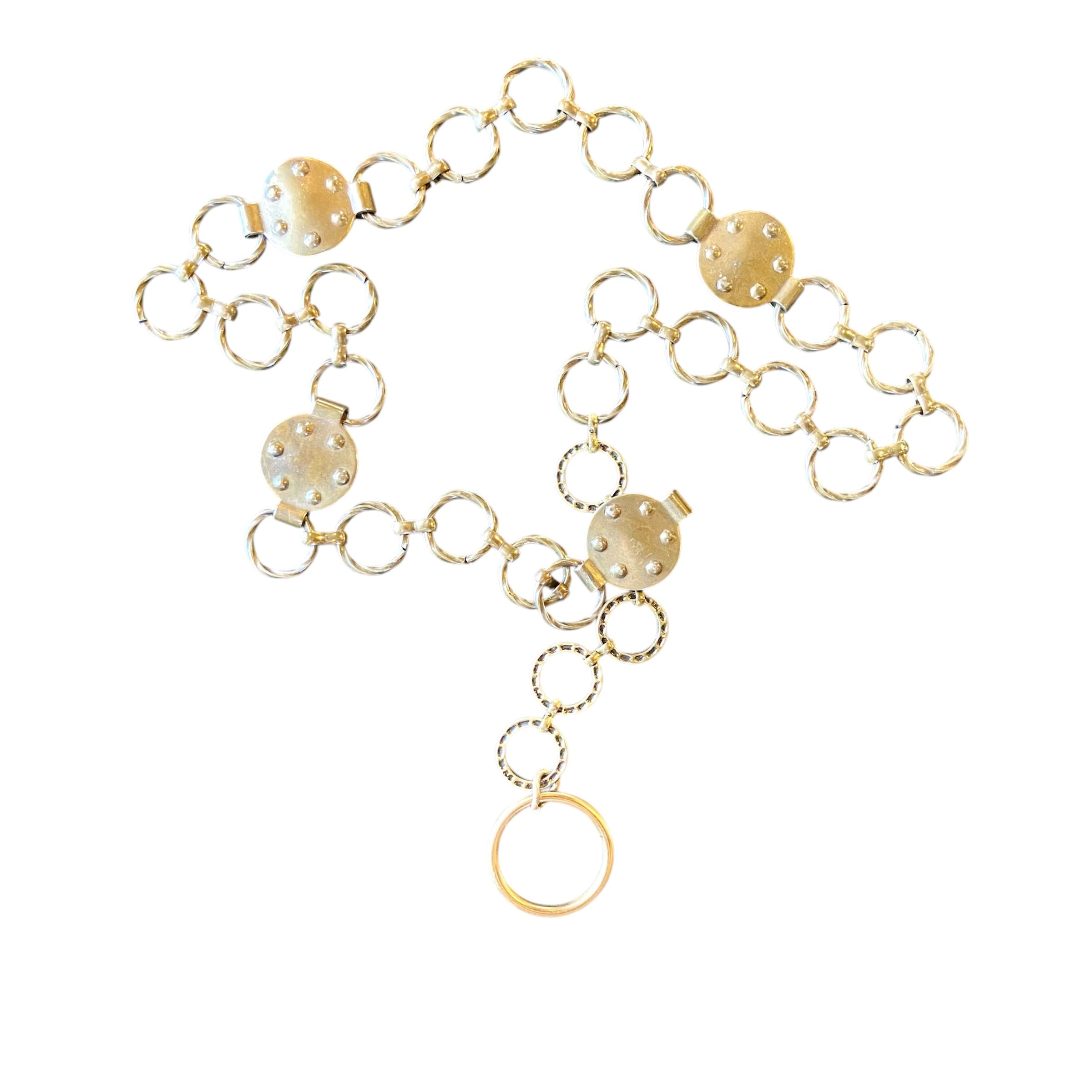 Bronze tone Circles Metal Chain Belt