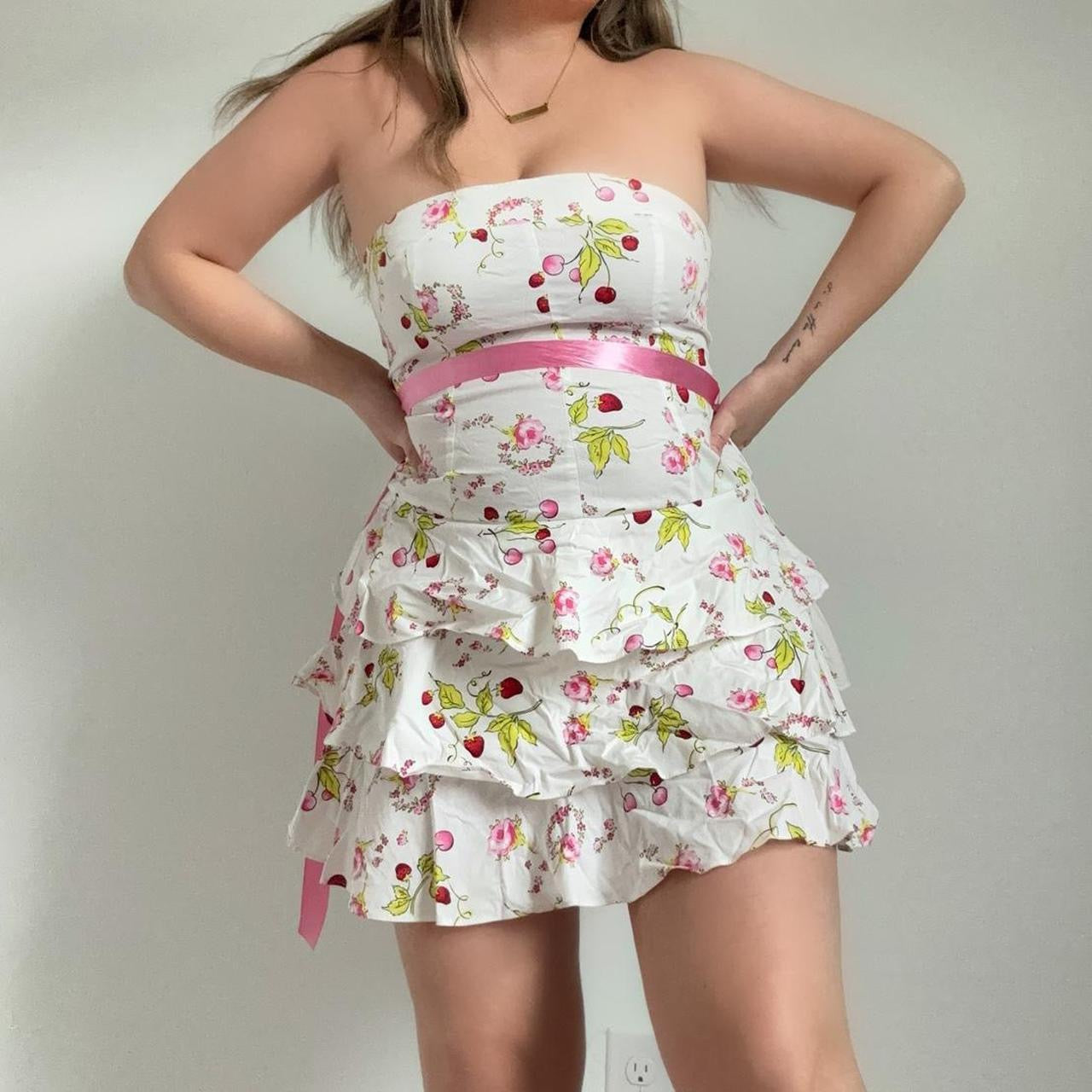 Y2K Cherry Mini Babydoll Dress (M) Y2K Cherry Mini Babydoll Dress (M)