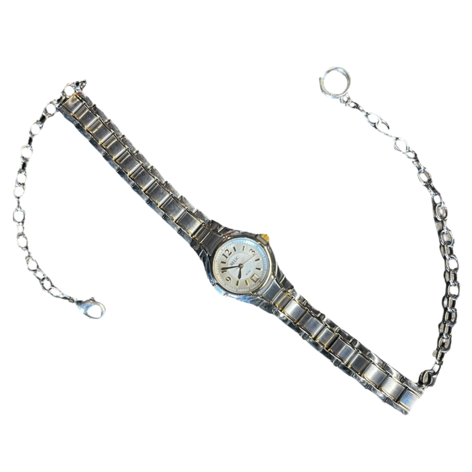 Silver Gold Accent Watch Choker