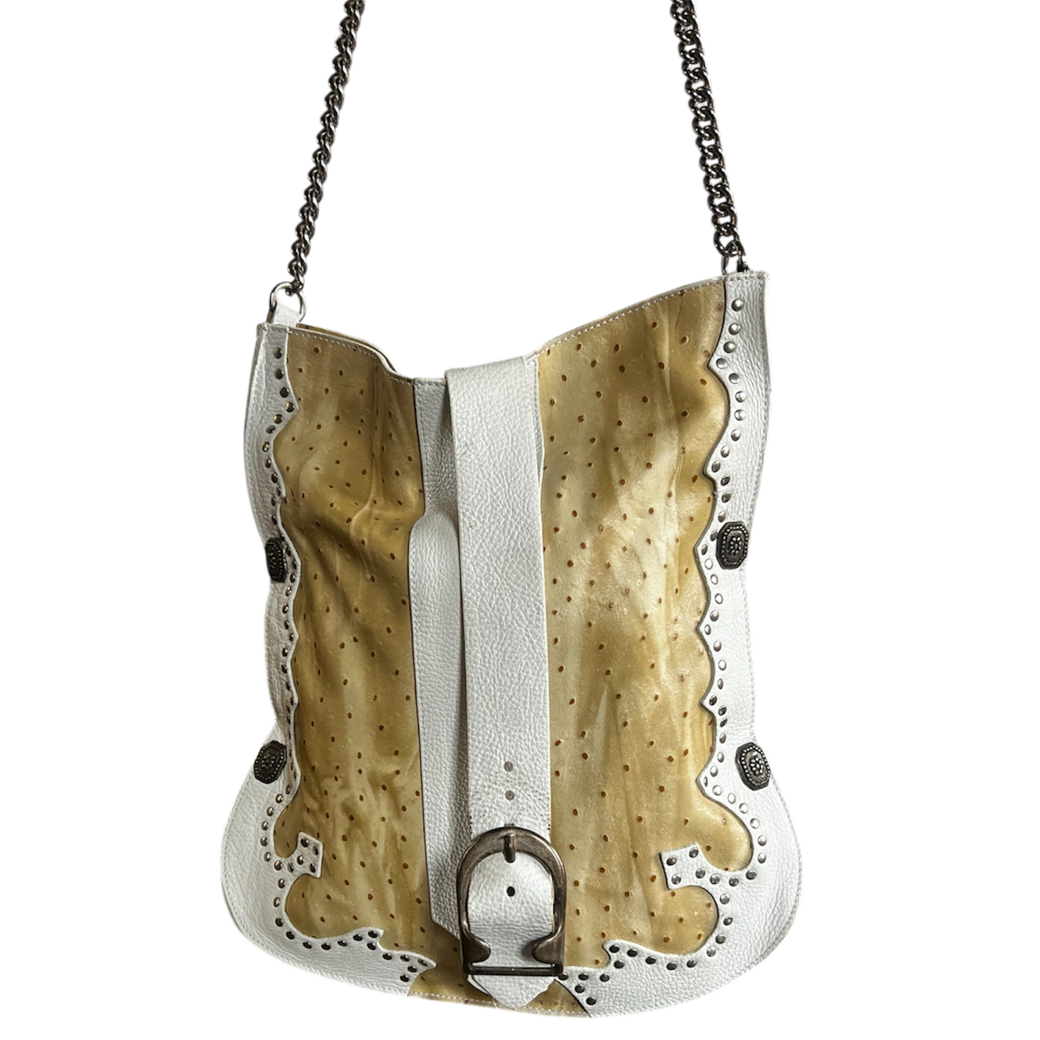 Luciano Padua Ostrich Studded Purse