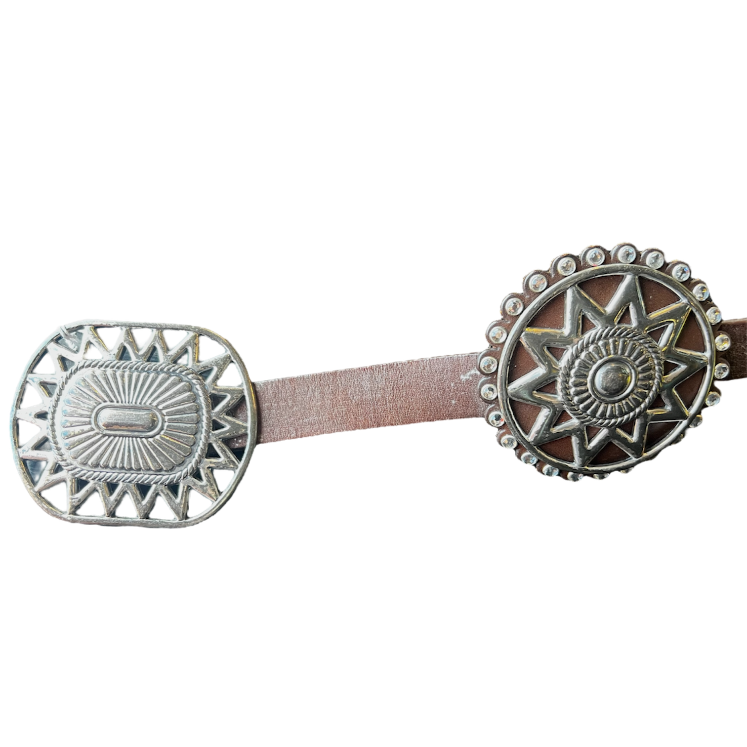 Silver Western Star Leather Belt