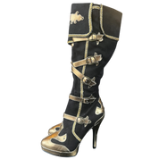 Black Gold Metallic Platform Boots (8)