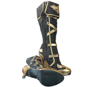 Black Gold Metallic Platform Boots (8)