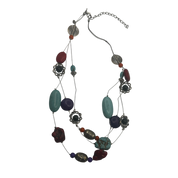 Red Turquoise Beaded Wire Necklace