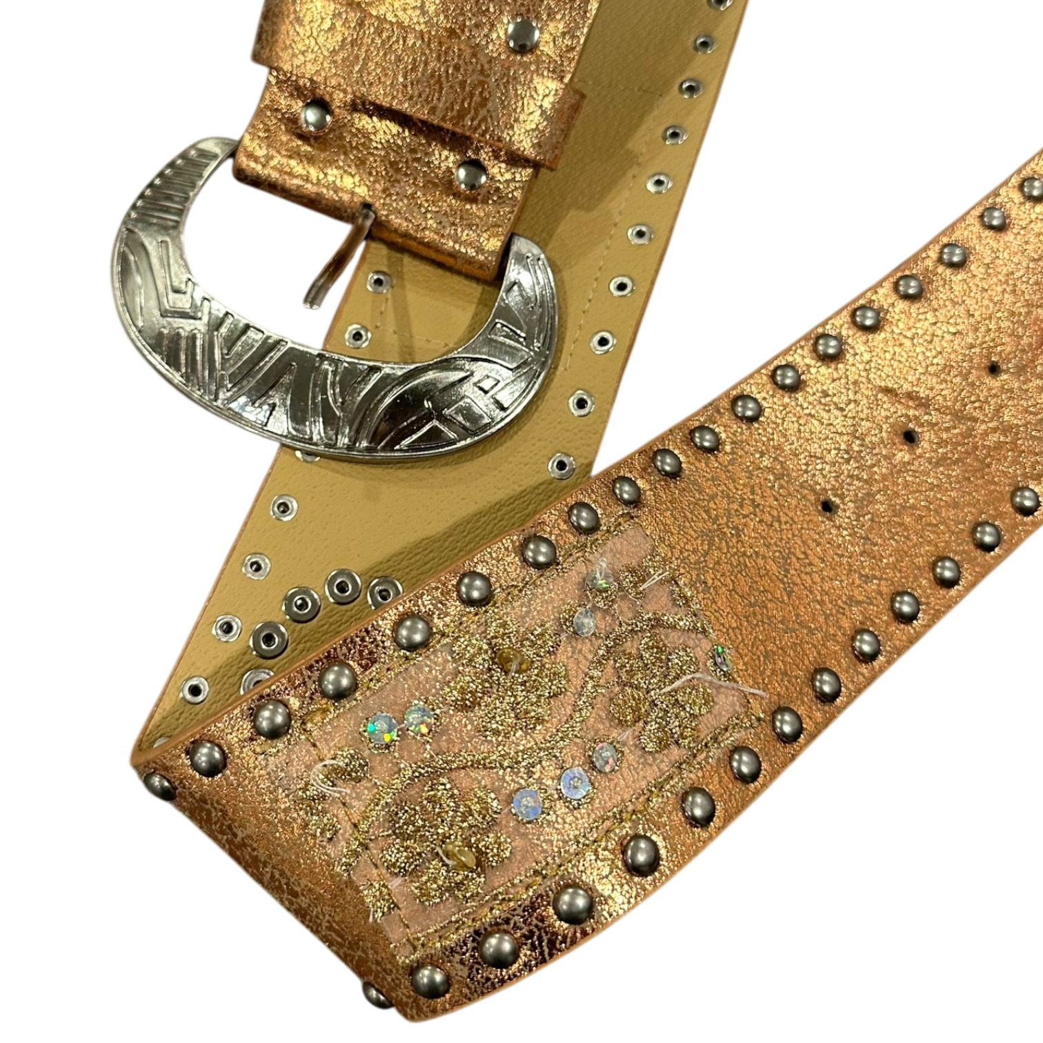 Deadstock Metallic Studded Boho Belt