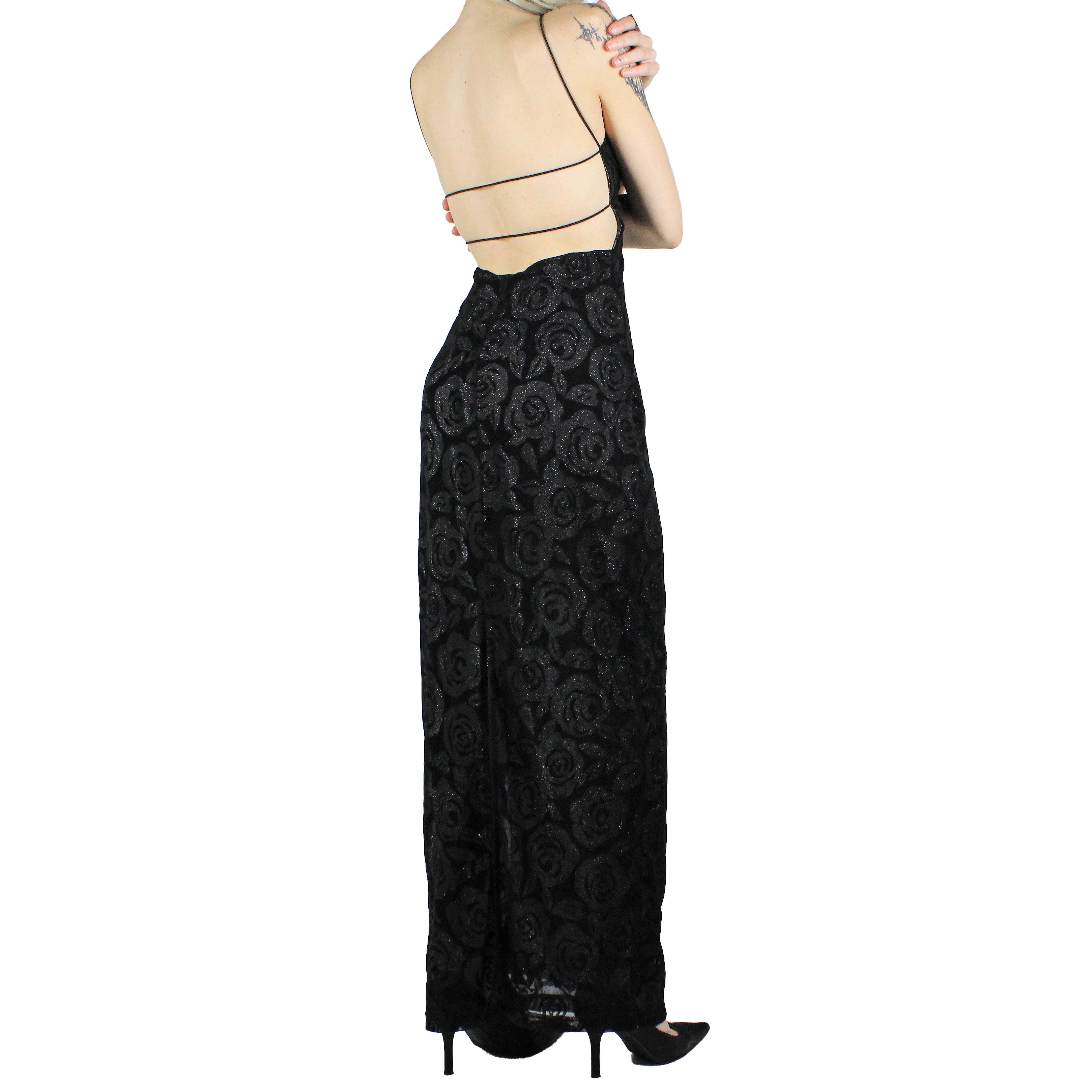 90s Black/Silver Gown (S)