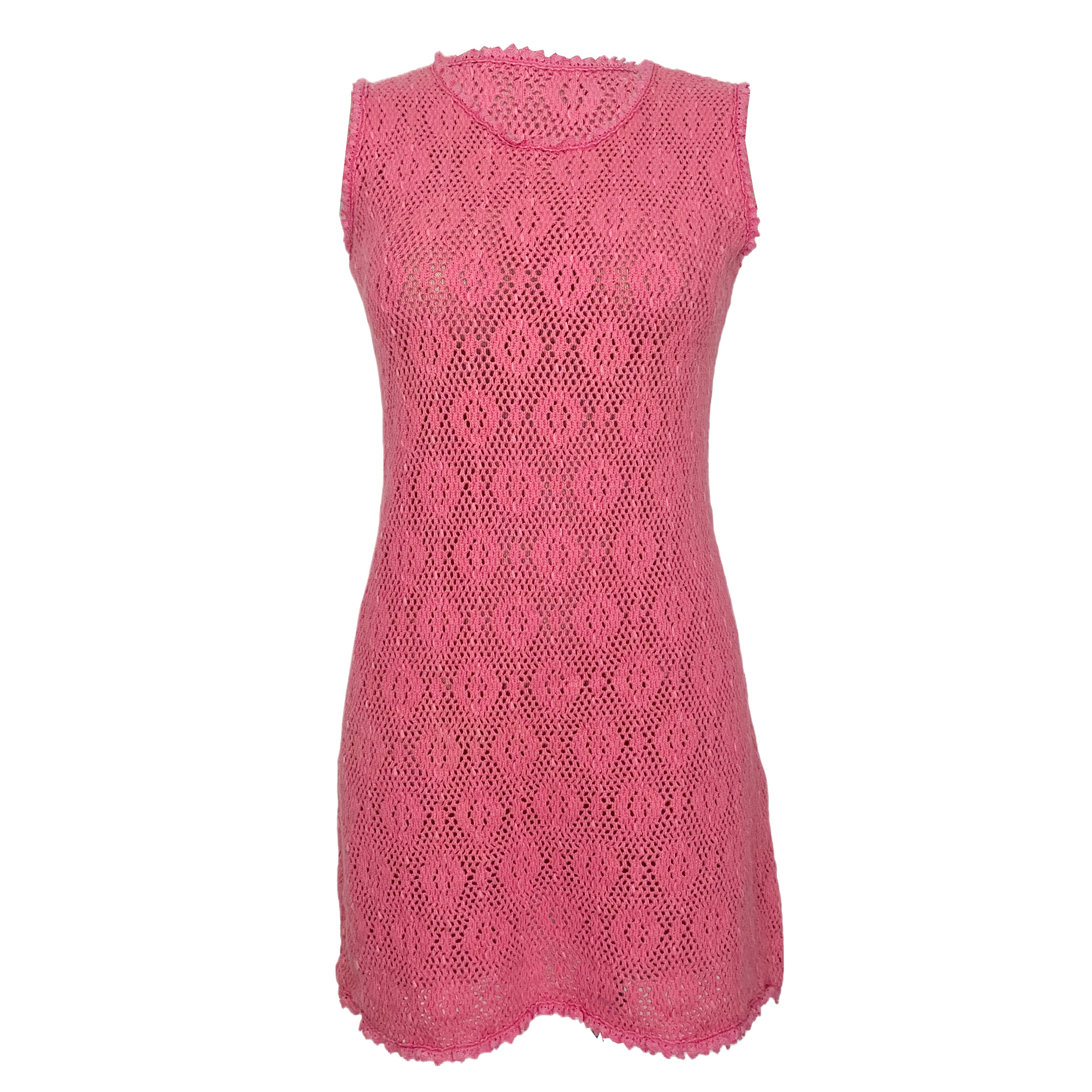 pink mini shift dress Pink Crochet Mini Shift Dress (S) – Holy Thrift