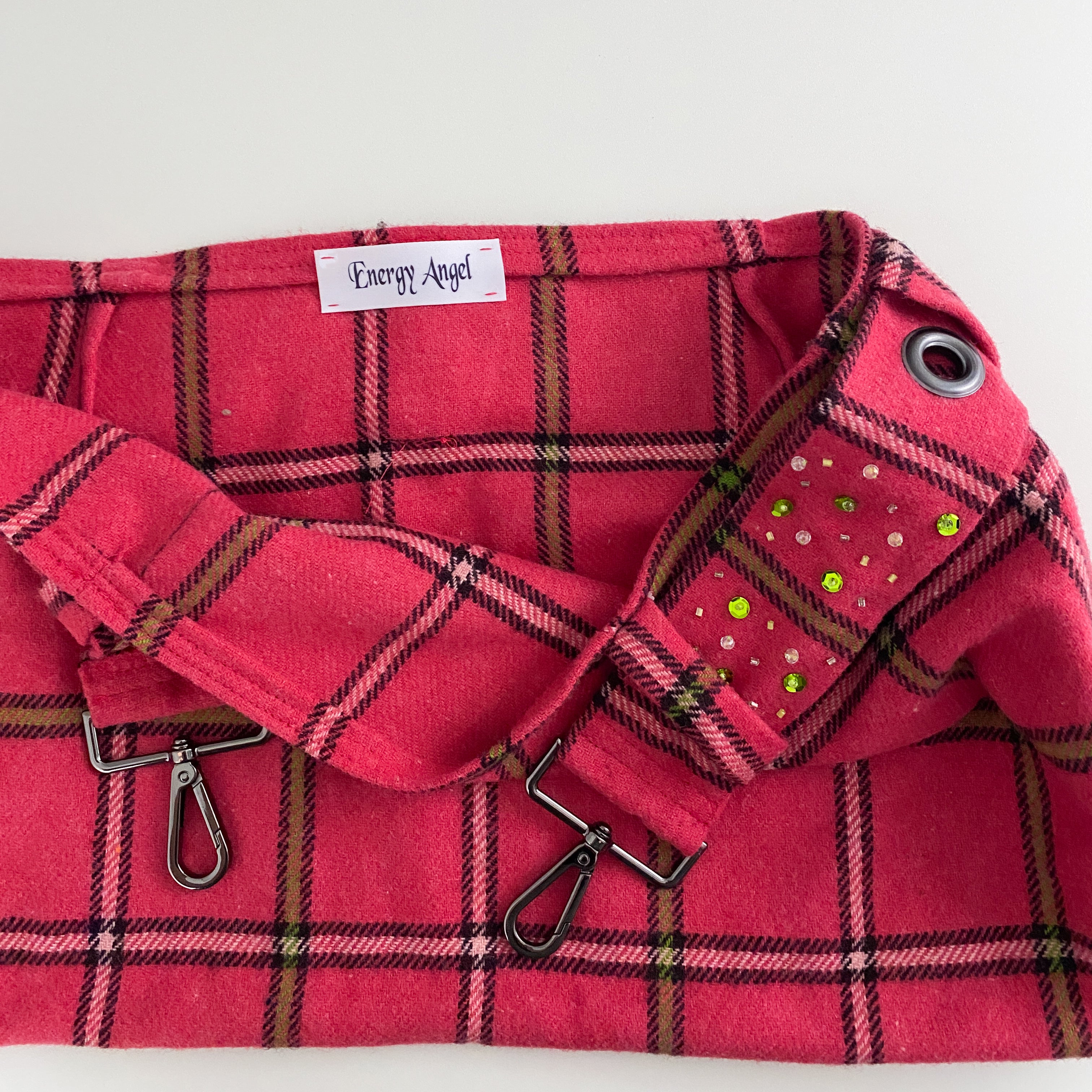 Pink & Lime Plaid Micro Mini Skirt (S)