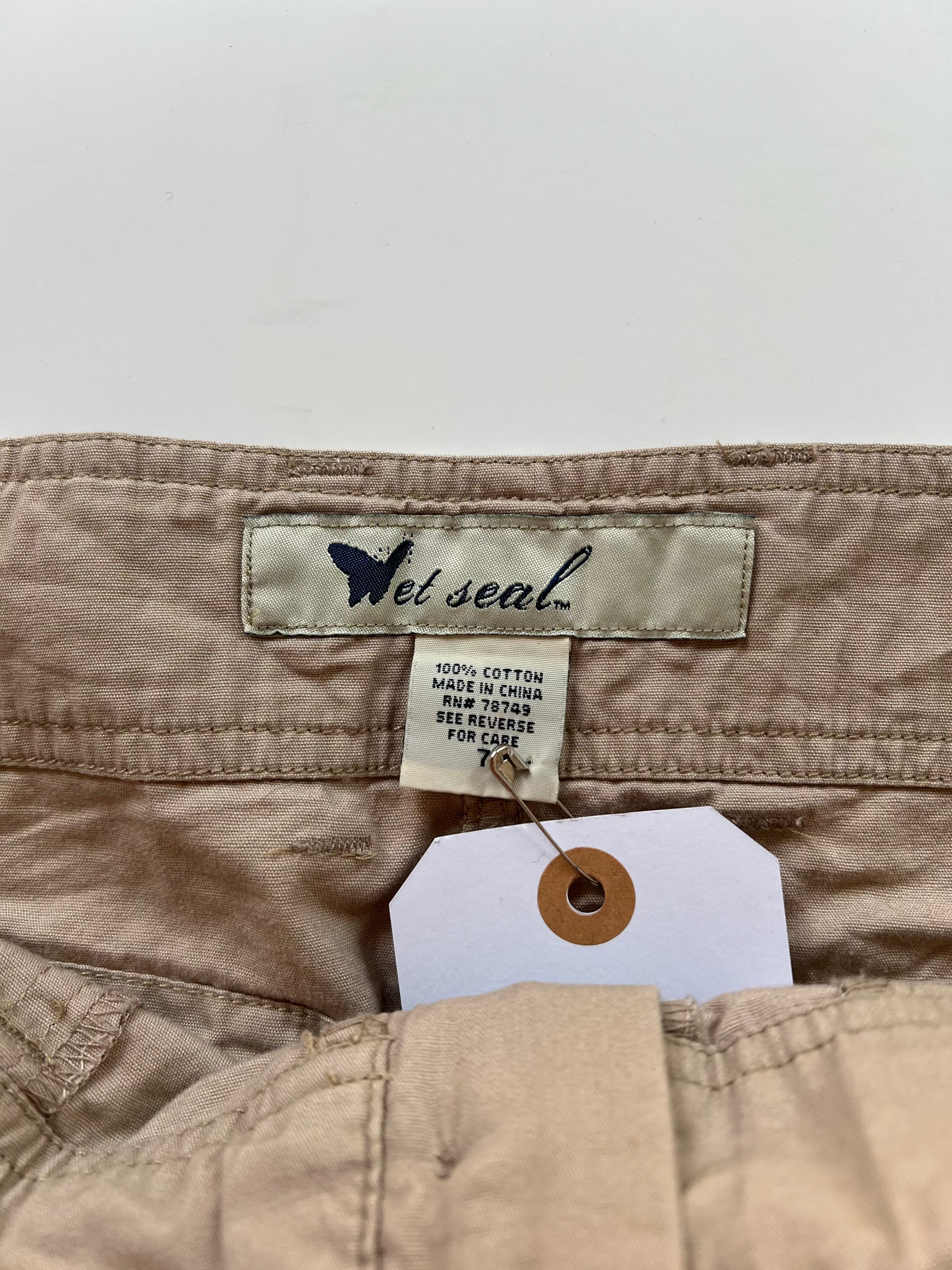 Y2K Khaki Cargo Mini Skirt (S/M)