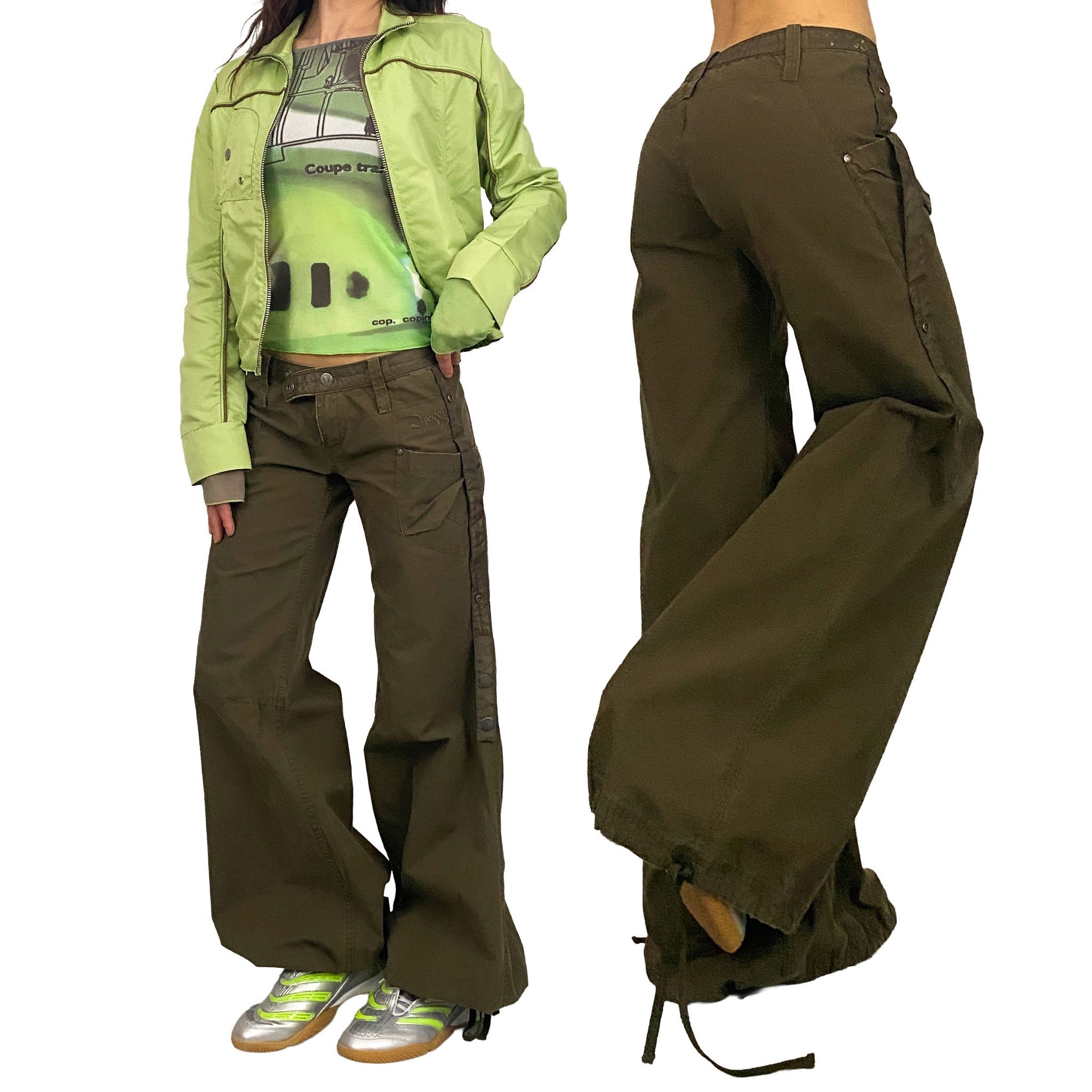 Diesel Olive Low Rise Parachute Utility Pants (XS/S) – Holy Thrift