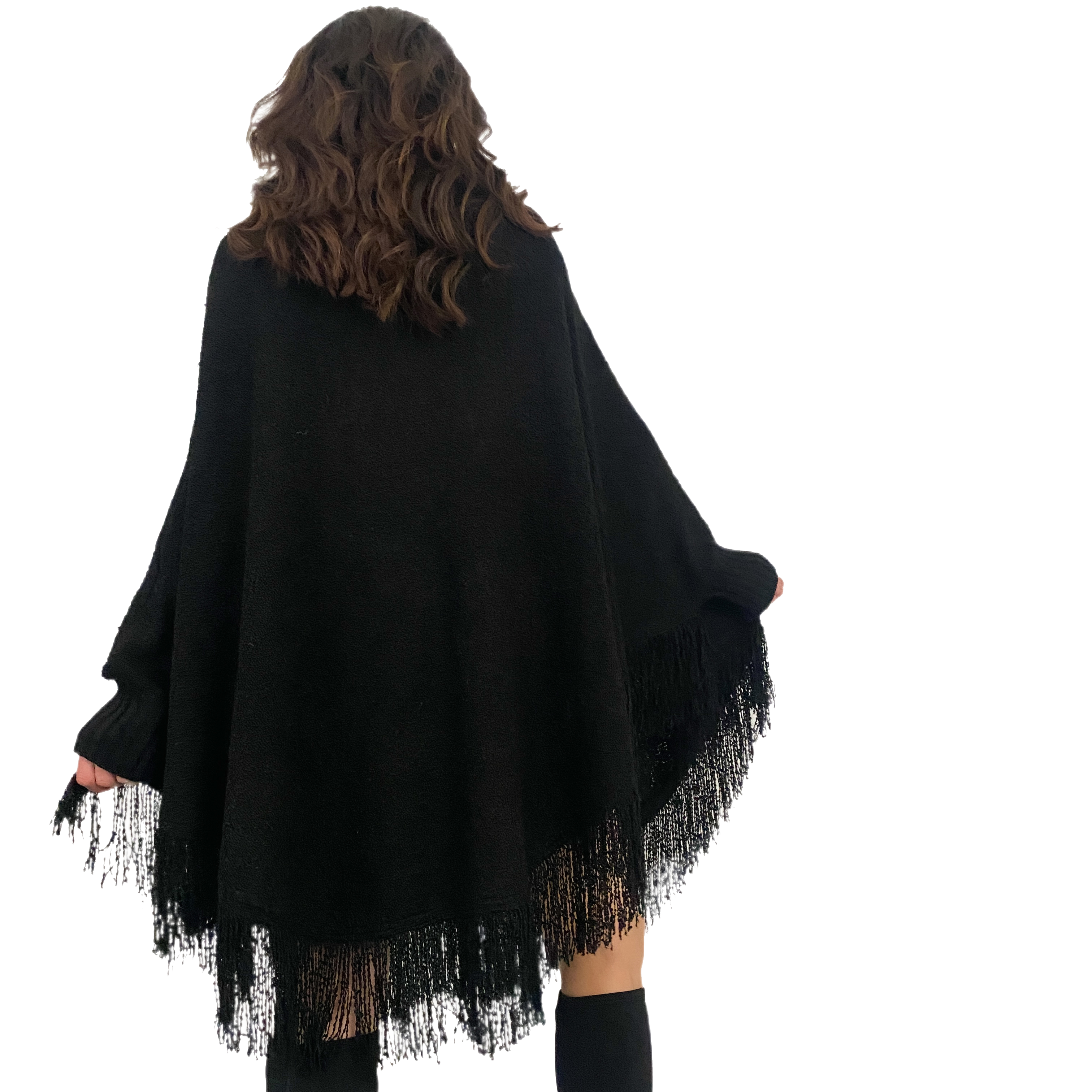 Fringe Poncho Sweater (OS)