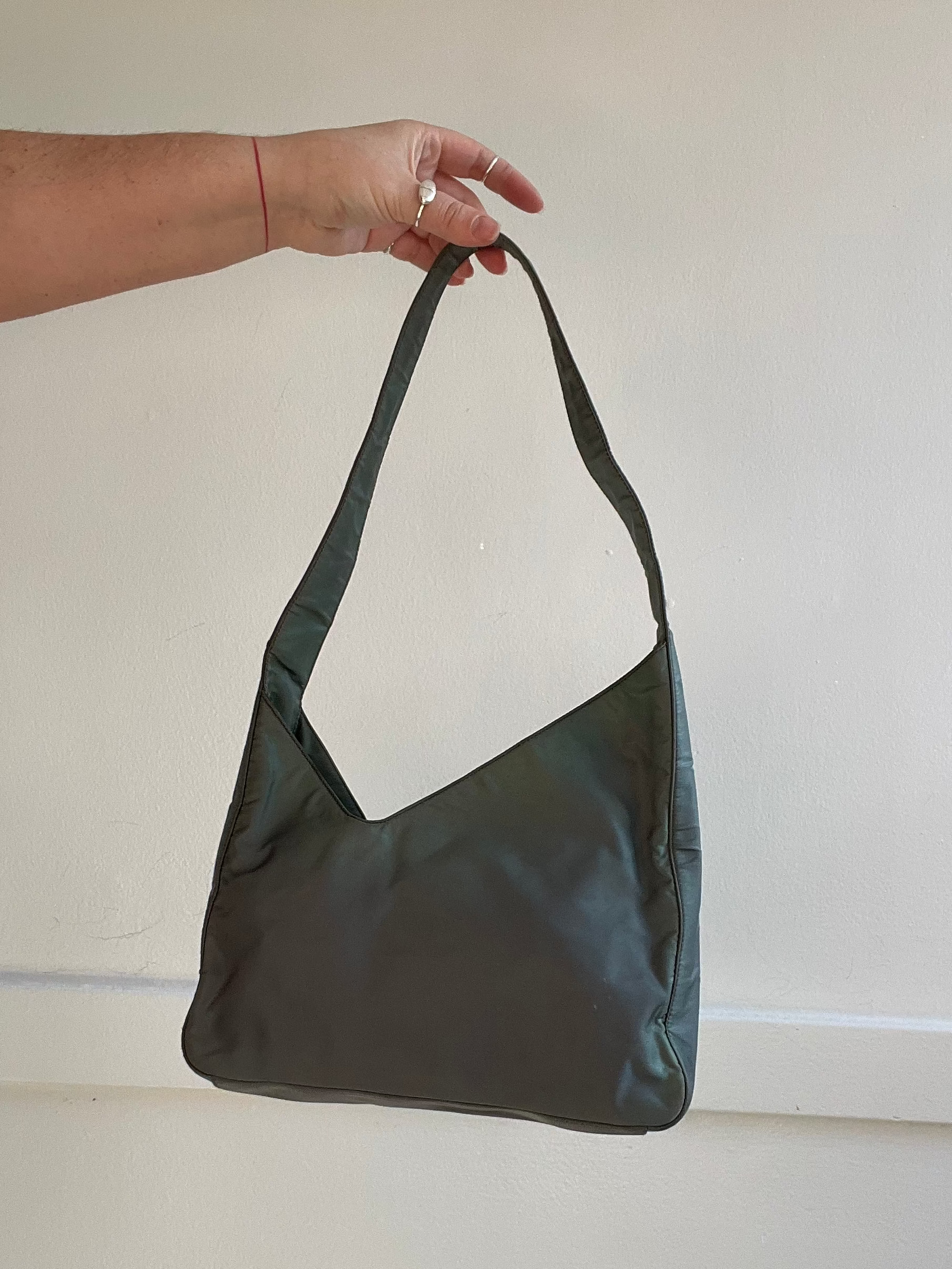 Vintage 1990s Nylon Asymmetrical Prada Shoulder Bag