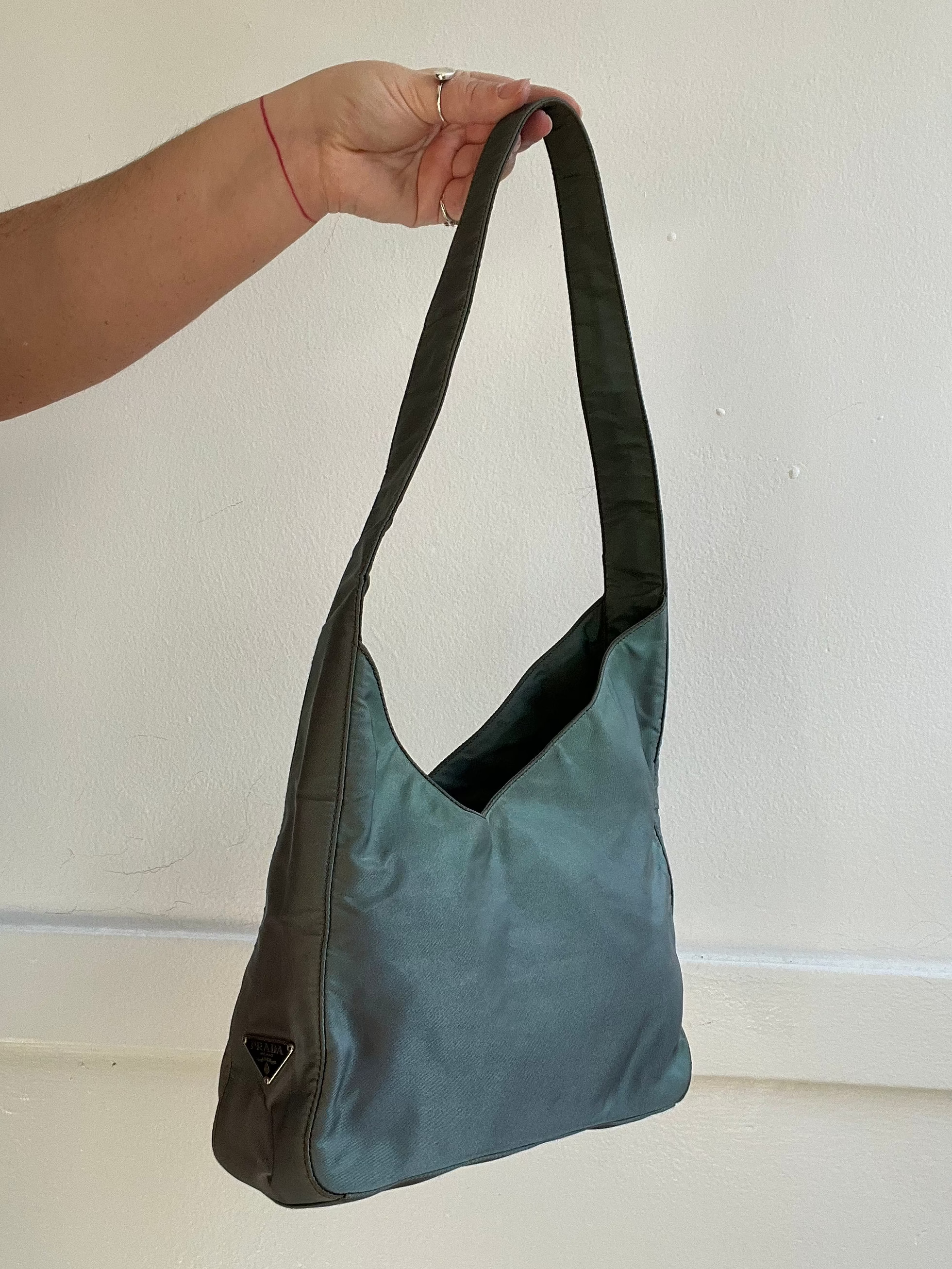 Vintage 1990s Nylon Asymmetrical Prada Shoulder Bag