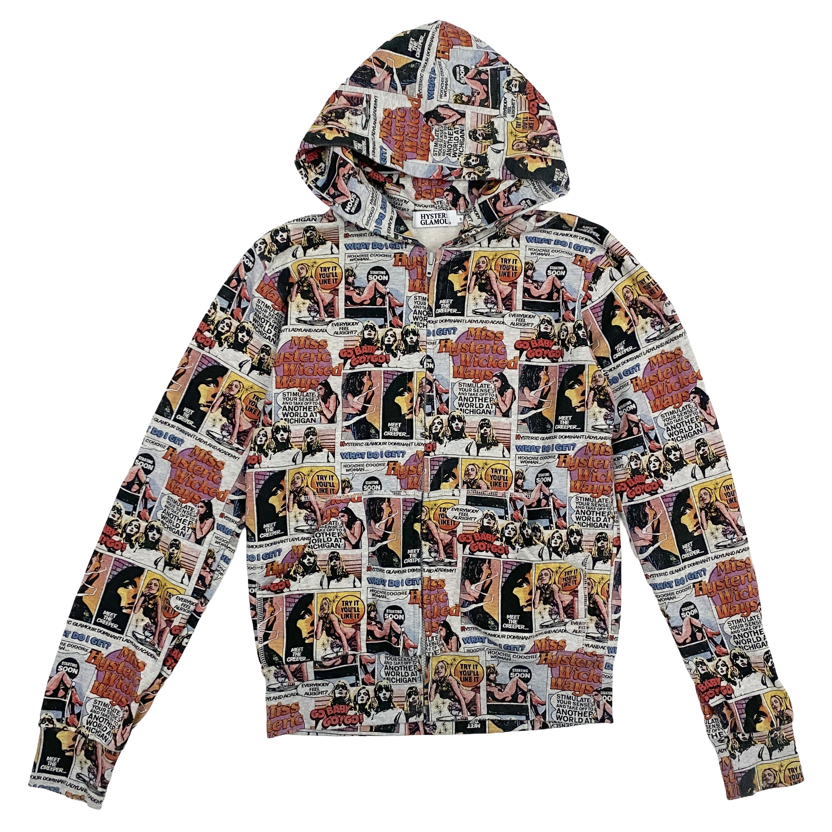 Hysteric Glamour Comic Strip Zip-Up Hoodie (S/M) – Holy Thrift