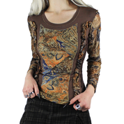 Italian Vintage Lace / Mesh Top (XS/S)