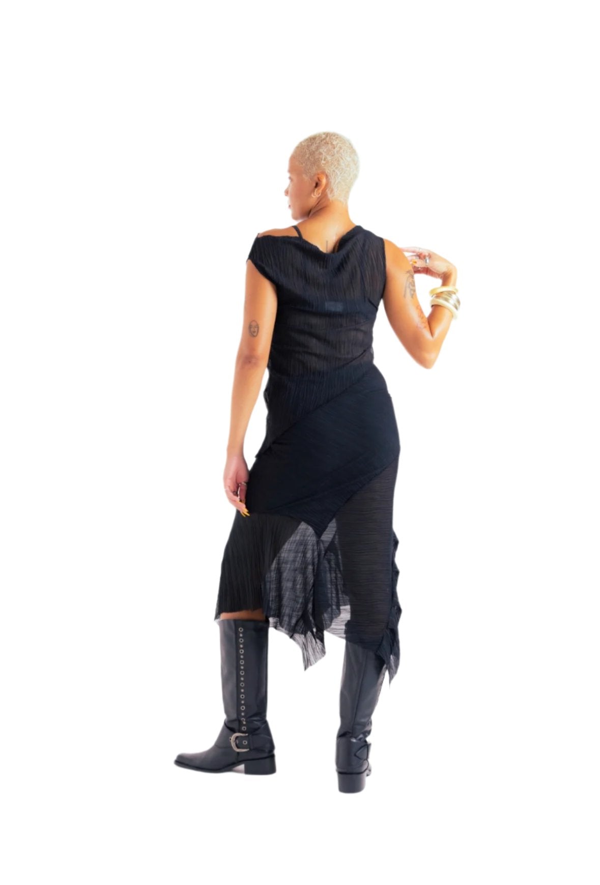 The Black Crinkle Skirt  (XS-XL)