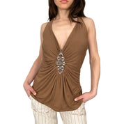 Sexy Plunging Jeweled Halter (M)