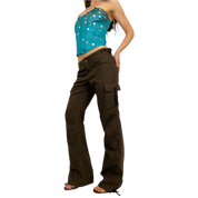 Chocolate Wool Cargo Pants (XS)